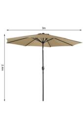 Garden Sanctuary 3M Outdoor Umbrella Large Garden Traditional Parasol in Khaki - thumbnail 2