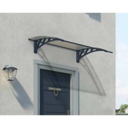 Palram Patio Cover Neo Door Awning Canopy 1180 Twinwall - L119 x W76 x H25 cm in Grey - thumbnail 2