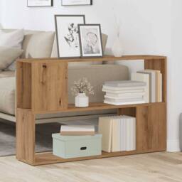 Berkfield Home Book Cabinet Artisian Oak 100x24x63 cm Engineered Wood in Brown - Size: 100 x 24 x 63 cm - thumbnail 3
