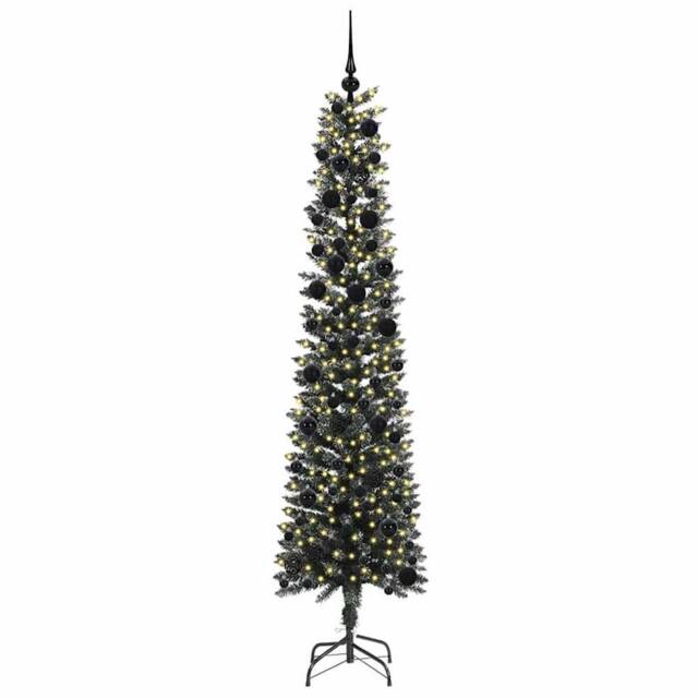 Berkfield Home Elegant Artificial Christmas Tree with 300 LEDs Green 58 x 58 x 240 cm - image 1