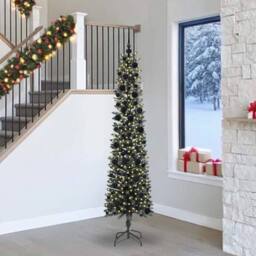 Berkfield Home Elegant Artificial Christmas Tree with 300 LEDs Green 58 x 58 x 240 cm - thumbnail 2