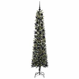 Berkfield Home Elegant Artificial Christmas Tree with 300 LEDs Green 58 x 58 x 240 cm - thumbnail 1