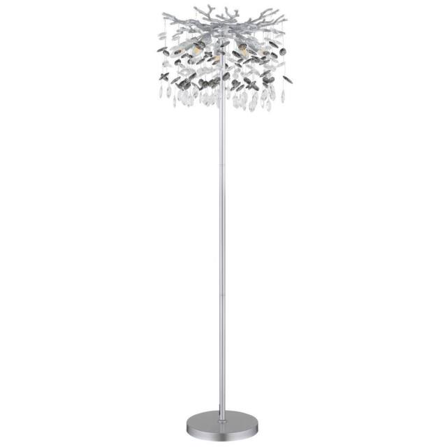 Netlighting Queena Glass Floor Lamp Matt Silver Colour 5x E14 - image 1
