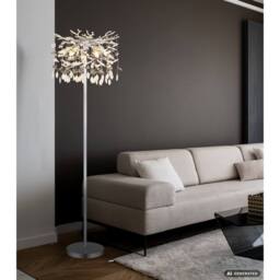 Netlighting Queena Glass Floor Lamp Matt Silver Colour 5x E14 - thumbnail 5