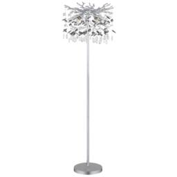Netlighting Queena Glass Floor Lamp Matt Silver Colour 5x E14 - thumbnail 1
