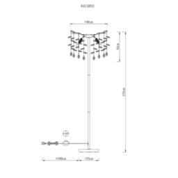 Netlighting Queena Glass Floor Lamp Matt Silver Colour 5x E14 - thumbnail 6