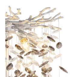 Netlighting Queena Glass Floor Lamp Matt Silver Colour 5x E14 - thumbnail 2