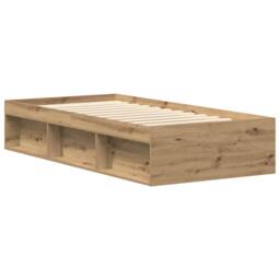Berkfield Home Durable Bed Frame without Mattress Artisan Oak 100x200cm Engineer in Brown - Size: 100x200 cm - thumbnail 4