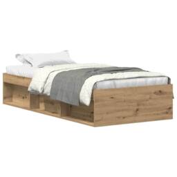 Berkfield Home Durable Bed Frame without Mattress Artisan Oak 100x200cm Engineer in Brown - Size: 100x200 cm - thumbnail 3