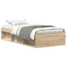 Berkfield Home Bed Frame Sonoma Oak 90x190 cm Single in Light Tan - thumbnail 1
