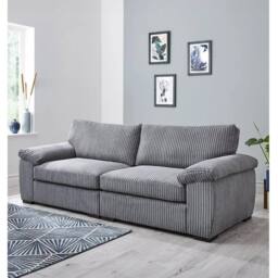 Furniture 786 Amalfi Jumbo Cord 4 seater Sofa in Grey - thumbnail 1