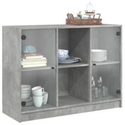 Berkfield Home Sideboard Concrete Grey 102x37x75.5 cm Engineered Wood - thumbnail 5