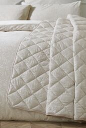 Catherine Lansfield 'Corded Leaves' Quilted Bedspread in Gold