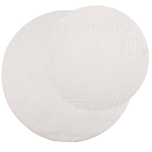 Berkfield Home Rug IZA Short Pile Scandinavian Look Cream √ò 80 cm - Size: Medium - image 1