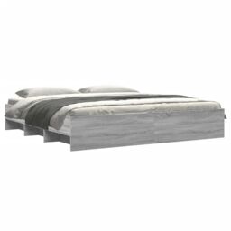 Berkfield Home Bed Frame without Mattress Grey Sonoma 180x200 cm Super King Engineered Wood - thumbnail 3