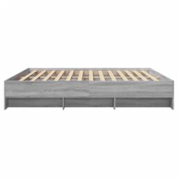 Berkfield Home Bed Frame without Mattress Grey Sonoma 180x200 cm Super King Engineered Wood - thumbnail 6