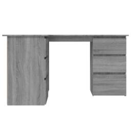 Berkfield Home Corner Desk Grey Sonoma 145x100x76 cm Engineered Wood - Size: 145 x 100 x 76 cm - thumbnail 6