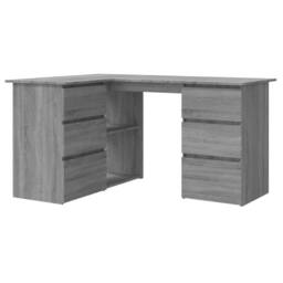 Berkfield Home Corner Desk Grey Sonoma 145x100x76 cm Engineered Wood - Size: 145 x 100 x 76 cm