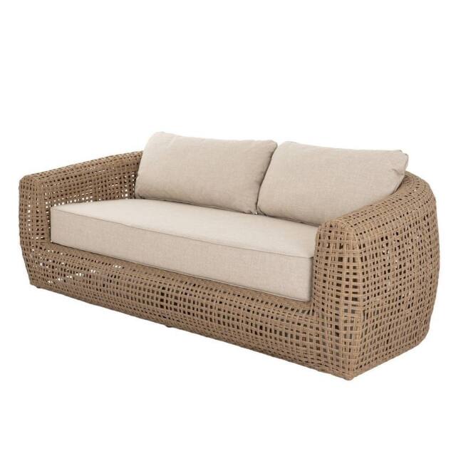 Lemon Pavilion Furniture and Decor Bloom Collection Outdoor Sofa - Metal - L108 x W202 x H72 cm - Brown