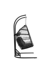 Garden Sanctuary Freestanding Outdoor Hanging 2-Seater Egg Chair in Black - thumbnail 5