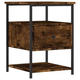 Berkfield Home Durable Bedside Cabinets 2 pcs Smoked Oak 40x42x56 cm Engineered Wood in Brown - Size: 40 x 42 x 56 cm - thumbnail 1