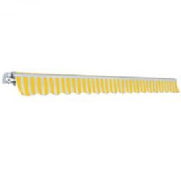 Berkfield Home Folding Awning Manual Operated 600 cm Yellow/White in Yellow - thumbnail 3