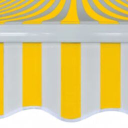Berkfield Home Folding Awning Manual Operated 600 cm Yellow/White in Yellow - thumbnail 4