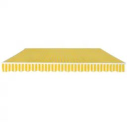 Berkfield Home Folding Awning Manual Operated 600 cm Yellow/White in Yellow - thumbnail 2