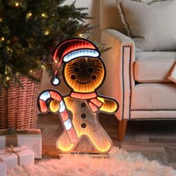 Samuel Alexander 60cm Light up Gingerbread Man Infinity Christmas Decoration with LEDs - thumbnail 1