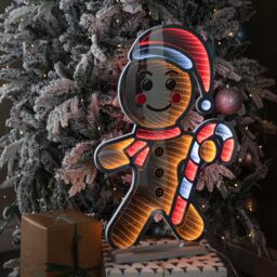 Samuel Alexander 60cm Light up Gingerbread Man Infinity Christmas Decoration with LEDs - thumbnail 3