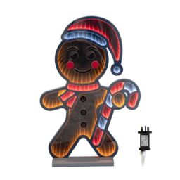 Samuel Alexander 60cm Light up Gingerbread Man Infinity Christmas Decoration with LEDs - thumbnail 8