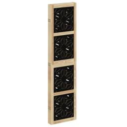 Berkfield Home Room Divider 5 Panels Brown & Black Solid Wood Paulownia - thumbnail 5