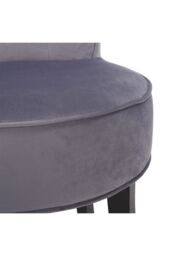 Living and Home Grey Modern Velvet Upholstered Dressing Footstool with Black Legs - thumbnail 5
