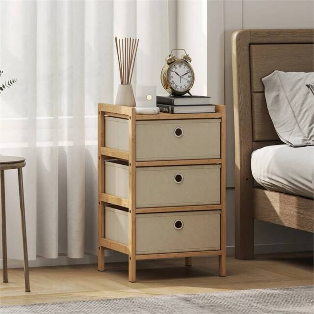 EONLION Chest of Drawers, 3 Drawers in Brown - Size: 100 cm - image 1
