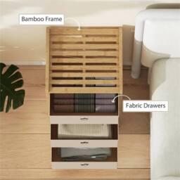 EONLION Chest of Drawers, 3 Drawers in Brown - Size: 100 cm - thumbnail 4