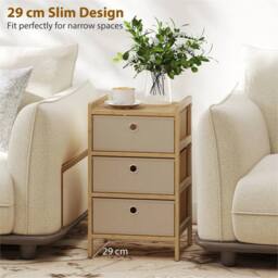 EONLION Chest of Drawers, 3 Drawers in Brown - Size: 100 cm - thumbnail 3