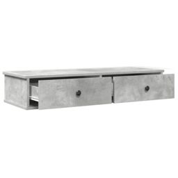 Berkfield Home Wall Shelf with Drawers Concrete Grey 100x37.5x19 cm Engineered Wood - thumbnail 7