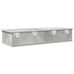Berkfield Home Wall Shelf with Drawers Concrete Grey 100x37.5x19 cm Engineered Wood - thumbnail 6
