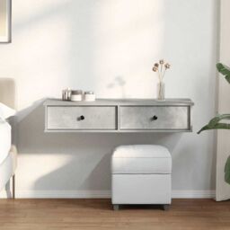 Berkfield Home Wall Shelf with Drawers Concrete Grey 100x37.5x19 cm Engineered Wood - thumbnail 3