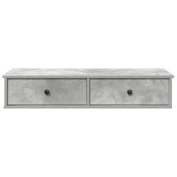 Berkfield Home Wall Shelf with Drawers Concrete Grey 100x37.5x19 cm Engineered Wood - thumbnail 4