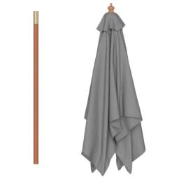Berkfield Home Outdoor Parasol with Wooden Pole 150x200 cm Anthracite in Dark Grey - thumbnail 4