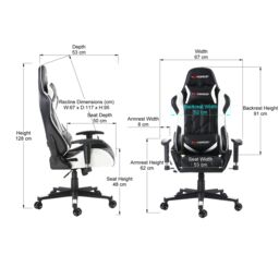 GTForce Pro GT Reclining Sports Racing Office Desk Faux Leather Gaming Chair in White - thumbnail 7