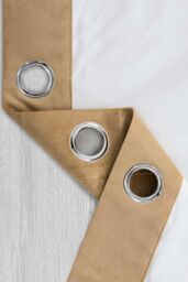 Homescapes Thermal 100% Blackout Velvet Curtains in Beige - Size: 167 cm width x 137 cm drop - thumbnail 4