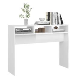 Berkfield Home Console Table High Gloss White 105x30x80 cm Engineered Wood - Size: 105 x 30 x 80 cm - thumbnail 4