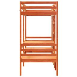 Berkfield Home Loft Bed Frame with Desk & Chairs Wax Brown 90x190cm Solid Wood Pine - Size: 90x190 cm - thumbnail 6