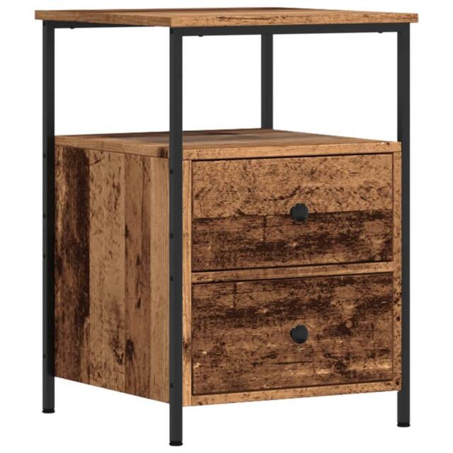 Berkfield Home Bedside Cabinet Old Wood 34x35.5x50 cm Engineered Wood in Brown - image 1