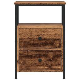 Berkfield Home Bedside Cabinet Old Wood 34x35.5x50 cm Engineered Wood in Brown - thumbnail 4