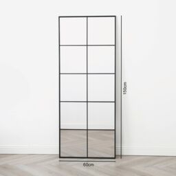 Home Garden Direct Aion - Window Mirror with Rectangular Black Frame - 150x60cm - Size: 150x60 cm - thumbnail 3