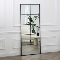 Home Garden Direct Aion - Window Mirror with Rectangular Black Frame - 150x60cm - Size: 150x60 cm