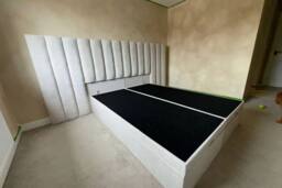 Stratus Interiors Expansa Extra Wide Hotel Style Bed Frame - Gas Lift Ottoman Storage in Cream - Size: Double - thumbnail 2